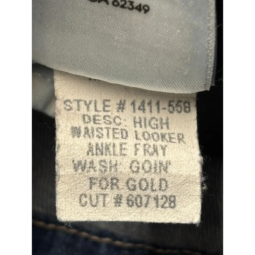 MOTHER High Waisted Looker Ankle Fray Jeans Goin' For Gold Blue Women Size 27X29